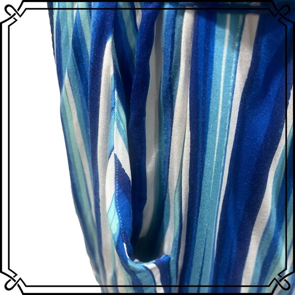 TART Sleeveless Faux Wrap Striped Romper with Pockets - Size L - Picture 5 of 8